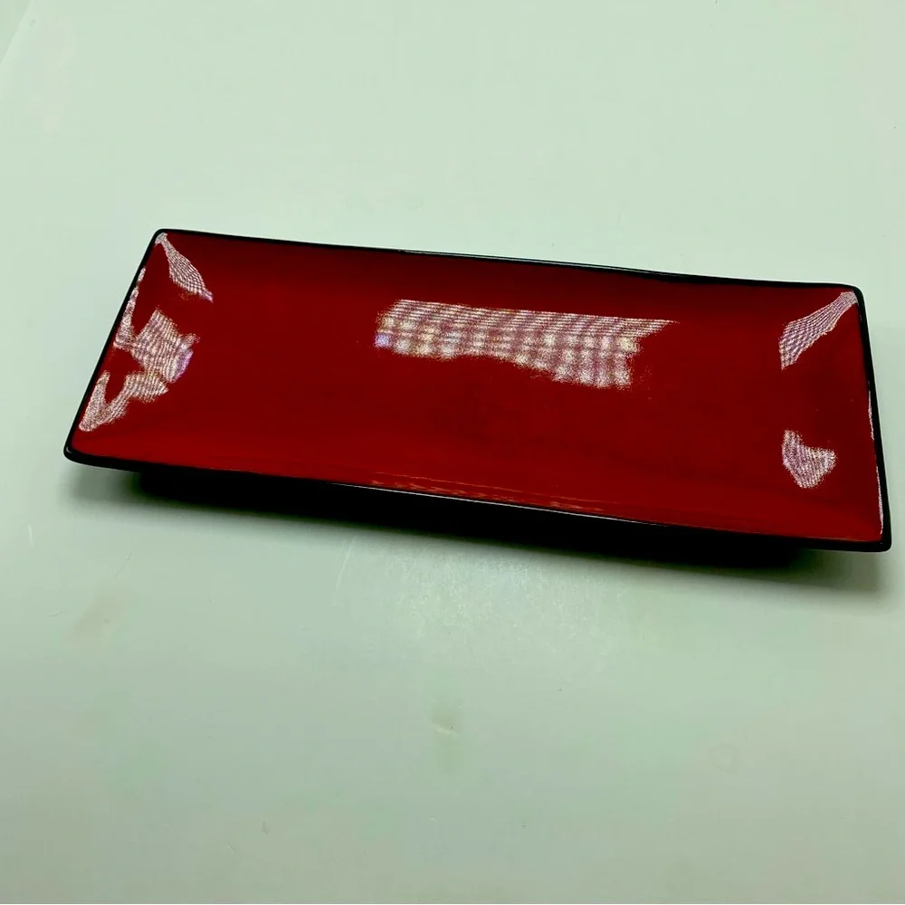 Pier 1 Red & Black Serving Platter